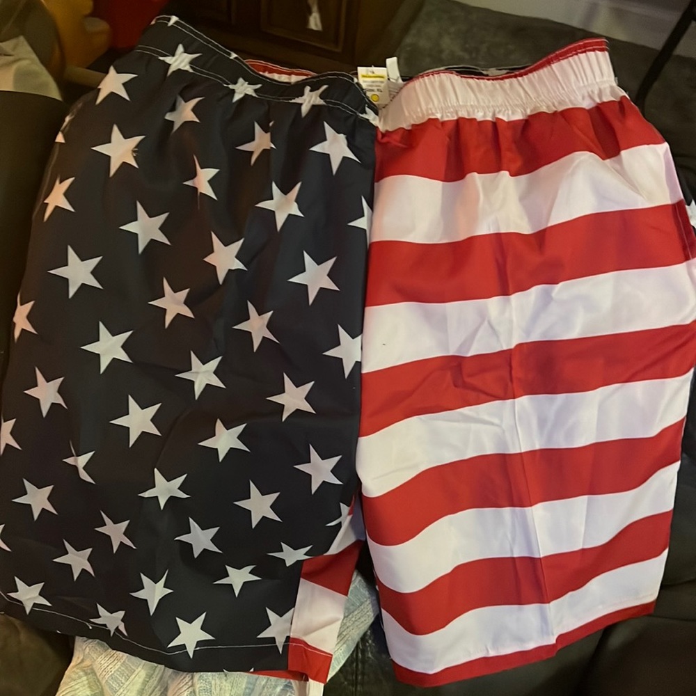 XL red white and blue original deluxe bathing suit